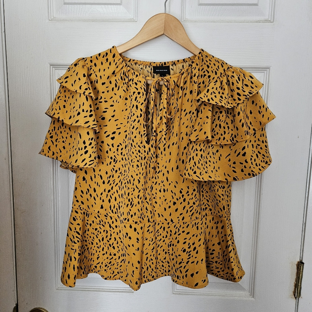 Mustard Yellow Ruffle Blouse